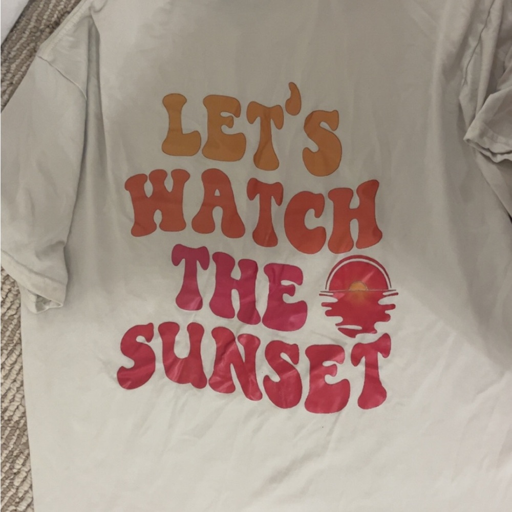 Graphic Tee with Sunset Print